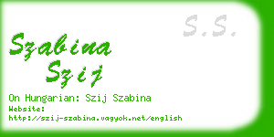 szabina szij business card